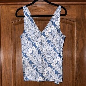 J. Crew Blue and White Floral Camisole
